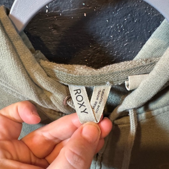 Roxy Sage Green Graphic Back Casual Hoodie - Picture 3 of 6